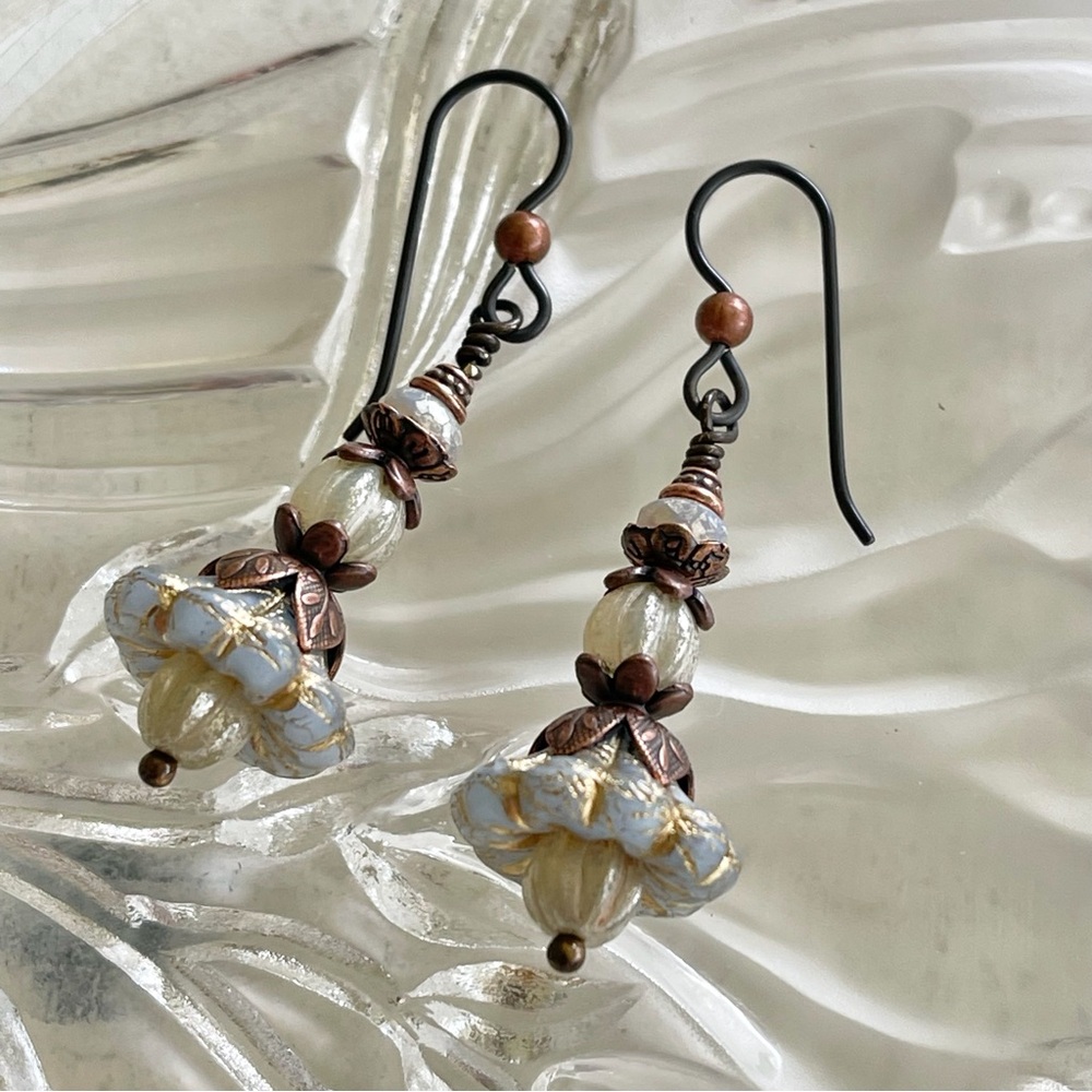 “Victorian Pixie Dust” - Dangle Earrings - Picture 6 of 10